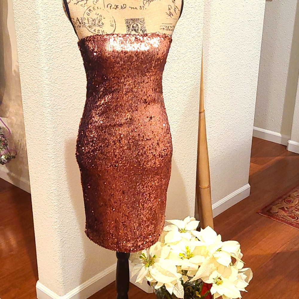 Motel strapless sequined dress